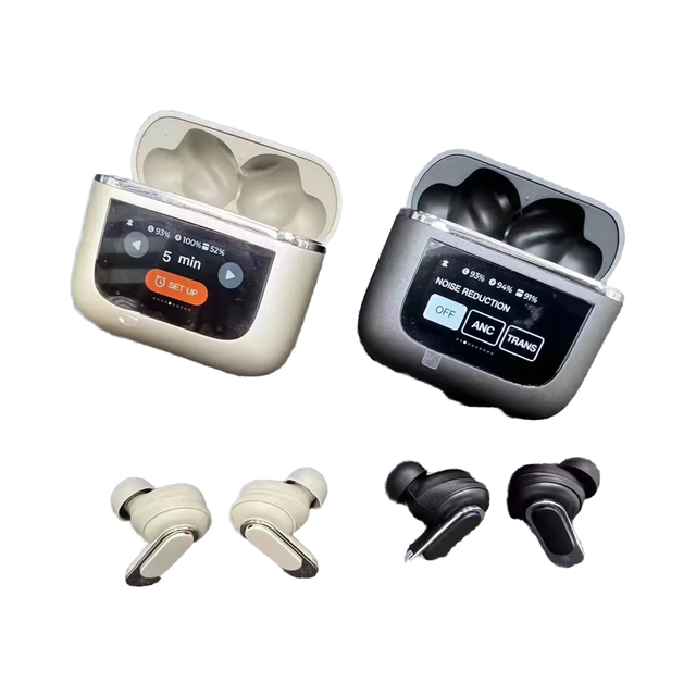 2024 Trending V8 TWS Wireless Earbuds LCD Touch Screen Digital Display Active Noise Cancelling Sport Waterproof IPX5 Surround
