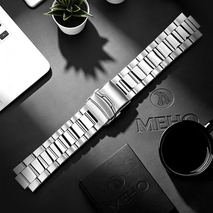 Bracelet de montre en acier inoxydable 316L avec fermoir déployant, bracelet à maillons pour accessoires de poignet unisexe - Product Image 1