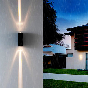 الأكثر مبيعًا مصابيح حائط سوداء LED من الألومنيوم في الهواء الطلق-مصابيح حائط لباب الحديقة سهلة التركيب باللون الأسود - Product Image 4