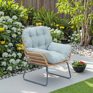 Sofá de jardín individual y moderno, conjunto creativo de sillón perezoso para patio, silla de ratán para Parque, <span class=keywords><strong>Villa</strong></span> y patio, material metálico - Product Image 1
