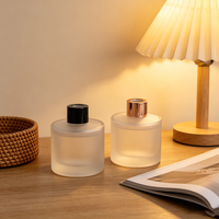 Bouteille diffuseur vide en verre dépoli 50 ml, vente en gros, flacon de luxe pour diffuseur à bâtonnets, pour la maison, en stock, décoration, logo personnalisé OEM