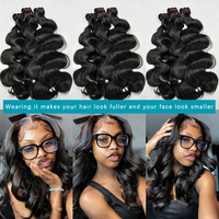 Extensiones de Cabello Humano Virgen Brasileño Ondulado, 4 Paquetes, Doble Trama, Sin Enredos, Sin Caída, Se Puede Teñir, 12A, Marca Privada