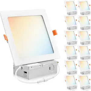 ETL 9 W 12 W 18 W 24 W 3 CCT 5 CCT wählbares quadratisches dimmbares einbaubares flaches Led-Panel-Licht für Supermarkt Büro Krankenhaus Heim