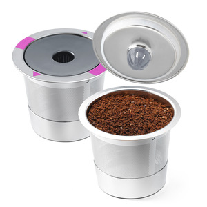 Cápsulas de café reutilizables de acero inoxidable con tapa para cafetera de una sola porción, paquete de 2 - Product Image 1