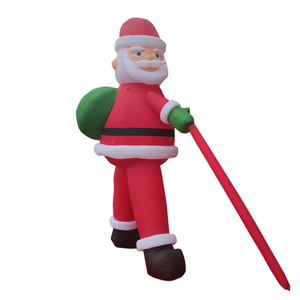 Ornement de Noël géant pour l'extérieur, Père Noël gonflable Oxford, escalade murale, décoration de fête du Nouvel An festive avec souffleur - Product Image 1