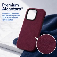Coque de téléphone pour iPhone 16 Pro en Alcantara italien véritable, entièrement enveloppée, finition usinée CNC, aimant puissant, service OEM/ODM