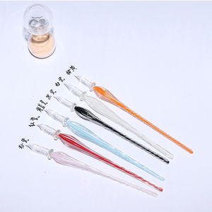 Estilo surtido Todo tipo Bonito regalo transparente Pluma de inmersión de vidrio Hecho a mano Firma de vidrio de borosilicato alto Cristal Vintage Dip <span class=keywords><strong>Pen</strong></span> - Product Image 5