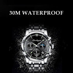 Reloj Cronógrafo POEDAGAR 8058 para Hombre, Reloj Masculino Simple, Correa de Acero Resistente al Agua, Relojes Personalizados de Aleación, Relojes de Pulsera Unisex - Product Image 4