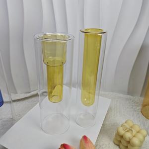 Factory Direct Handmade Double Wall High Borosilicate Glass <strong>Crystal</strong> <strong>Vase</strong> Suitable For Home Decoration - Product Image 5