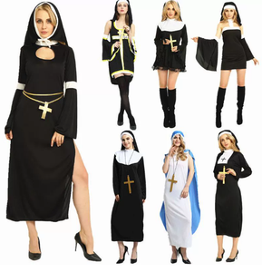 <span class=keywords><strong>Costume</strong></span> da Suora Missionaria di Maria e Gesù per Donna Adulta, <span class=keywords><strong>in</strong></span> Poliestere, per Halloween e Anime - Product Image 2
