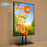 Boîte à lumière LED ultra-mince en aluminium à cadre à clipser, affichage publicitaire haute luminosité pour les magasins de détail et les restaurants de restauration rapide
