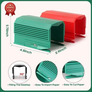 Mini Xách Tay Giáng Sinh Món Quà Bọc Cutter Công Cụ Hình Trụ Trượt Giấy Cuộn Dispenser Lưỡi Thép Không Gỉ Cho Tự Làm Bao Bì - Product Image 4