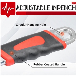 Home, Workshop and Garage Tools, Cr-V Steel Wrench with Ergonomic Rubber Grip Spanner Handle, 6 Inch Adjustable Wrench - Product Image 4