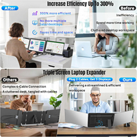 Moniteur portable super fin de 15,6 pouces, 1920x1080 IPS, écran externe USB-C avec support intelligent, couverture pour deux écrans