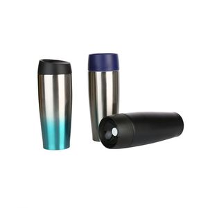 Custom Logo 15Oz <b>Double</b> <b>Wall</b> Vacuum Insulated Modern Stainless Steel Slim Travel <b>Mug</b> With Lid for Coffee & Tea - Product Image 2