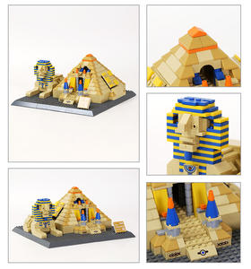 Modello di assemblaggio di blocchi educativi per bambini antiche piramidi egizie punti di riferimento <span class=keywords><strong>Giza</strong></span> da 5 a 7 anni - Product Image 3
