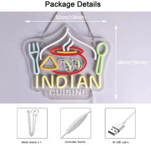 Décoration murale LED <span class=keywords><strong>Cuisine</strong></span> Indienne, Lumières fluorescentes à piles contrôlées par Bluetooth pour Stations de bus, Garantie 1 an, Compatible Google - Product Image 5