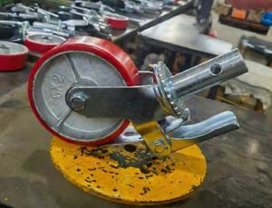 Roue de chariot pour échafaudage robuste |   5" 6" 8" 10" PU sur fonte de fer |   avec frein |   Jianglong - Product Image 4