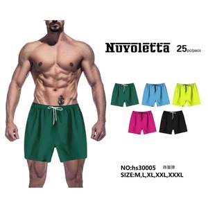 Costume da bagno da uomo HDJ, pantaloncini da surf a vita media con coulisse, tinta unita, in spandex e poliestere, casual, per la spiaggia, lunghezza corta - Product Image 1
