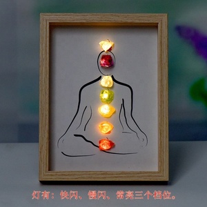 Cadre <span class=keywords><strong>photo</strong></span> en cristal à sept chakras avec lumière LED Casiletti Seven Chakra Décor de cadre <span class=keywords><strong>photo</strong></span> en cristal naturel - Product Image 2