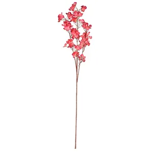 Single layer sakura Cherry Blossom Stems Hot Sale Handmade Hanging Silk Artificial Flowers Branch For Party Home Wall Decoration