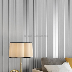 Carta da Parati 3D Moderna a Righe Rosa e Bianche in Velluto Non Tessuto per Decorazione Camerette Bambini - Product Image 3