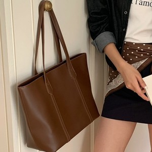Women's Tote Bag Brown Black Horizontal <b>Square</b> Zipper Closure Everyday Casual Use F9030 - Product Image 1
