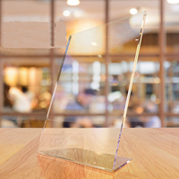 Support de signalisation en acrylique transparent, présentoir de table incliné pour menu, liste de prix, dépliant, affichage de signalisation pour restaurant, bureau, commerce de détail