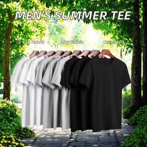 เสื้อยืดผู้ชายสีน้ำเงิน ผ้าฝ้าย 100% แขนสั้น คอกลม ทรงปกติ ผ้าถัก โลโก้ด้านหน้า น้ำหนัก 180 กรัม เสื้อลำลอง ใส่ออกกำลังกายได้ - Product Image 2