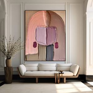 Art mural 3D, grande toile texturée épaisse, peinture abstraite colorée de personnes, art mural moderne vertical pour la décoration intérieure moderne et les galeries - Product Image 4