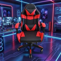 Chaise d'e-sport avancée avec appui-tête Chevron, soutien de la colonne vertébrale, rotation fluide à 360°, hauteur réglable, accoudoirs fixes, base à 5 points