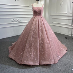 Robe de soirée tutu rose scintillante sans manches Jancember RSM67331 pour femmes de luxe - Product Image 1