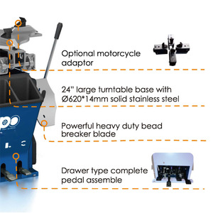 Smontagomme di Alta Qualità Completamente Automatico con Braccio Inclinabile Macchina Cambio Pneumatici Auto in Vendita APO-3266K - Product Image 6