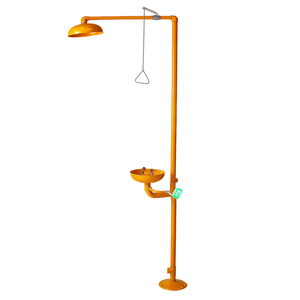 <span class=keywords><strong>Lavaojos</strong></span> de Emergencia de Acero Inoxidable 304 con Recubrimiento de Polvo Amarillo Mate, Doble Boquilla para Seguridad Industrial - Product Image 2