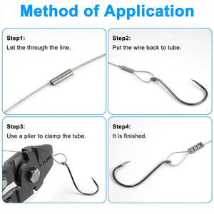 100個銅ダブルバレル圧着スリーブ高強度真鍮圧着ループスリーブフィッシングラインチューブコネクタサイズ0.8-2.6mm - Product Image 4