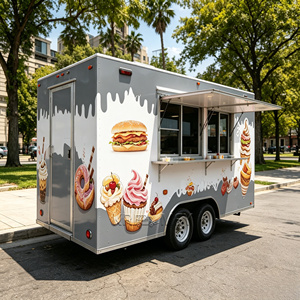 Remolque de Comida Móvil de Aluminio y Fibra de Vidrio, Totalmente Equipado, Carrito de Comida, Camión Vendedor de Snacks y Papas Fritas en Venta - Product Image 4