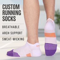 Chaussettes de course personnalisées à faible MOQ, chaussettes athlétiques courtes en coton pour hommes et femmes, chaussettes de sport à séchage rapide pour l'entraînement