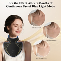 Masque de cou LED à lumière rouge rechargeable sans fil, dispositif de beauté en silicone de qualité médicale pour le soin du cou