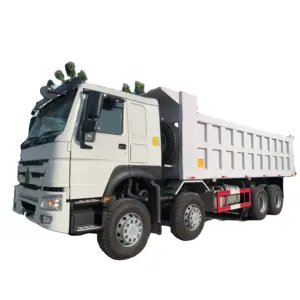사용된 Howo 60 톤 12 타이어 덤퍼 371HP 420 HP 8X4 팁 주는 사람 토목 공학을 위한 수동 전송 덤프 트럭