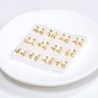 Boucle d'oreille à vis en zircone de couleur mélangée en acier inoxydable anti-allergie à la mode pour fille ou bébé