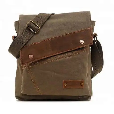 Multi-functional crossbody bag straps custom shoulder bag men canvas laptop messenger bag