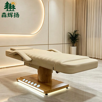 Table de massage électrique au design original avec base dorée, lit de beauté pour salon, lit facial pour traitement des cils, lit d'extension pour esthéticienne