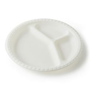 Platos Desechables Biodegradables de Almidón de Maíz para Verduras, Color Blanco, 20.3x20.3cm, para Fiestas, Venta al Por Mayor - Product Image 1