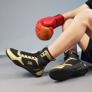 Tabolu Boxing Shoes High Top K005 Black Gold White Fitness Training Men Women Combat Sport - Product Image 4
