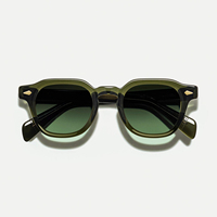2515 Nouvelles Lunettes de Soleil Tendance de Haute Qualité, Classiques, Polarisées, Vertes, avec Logo Personnalisé, Monture Ronde en Acétate, Designer 2026