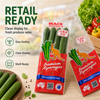 Sacs autocollants transparents en BOPP avec logo personnalisé et trous de ventilation pour l'emballage de légumes frais