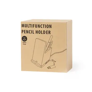 Portapenne in bambù senza fili, gadget sostenibili - Product Image 3