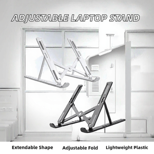 Soporte Plegable y Ajustable para Laptop, Extensible, Portátil, de ABS, en Blanco y Negro, Venta Directa de Fábrica - Product Image 2