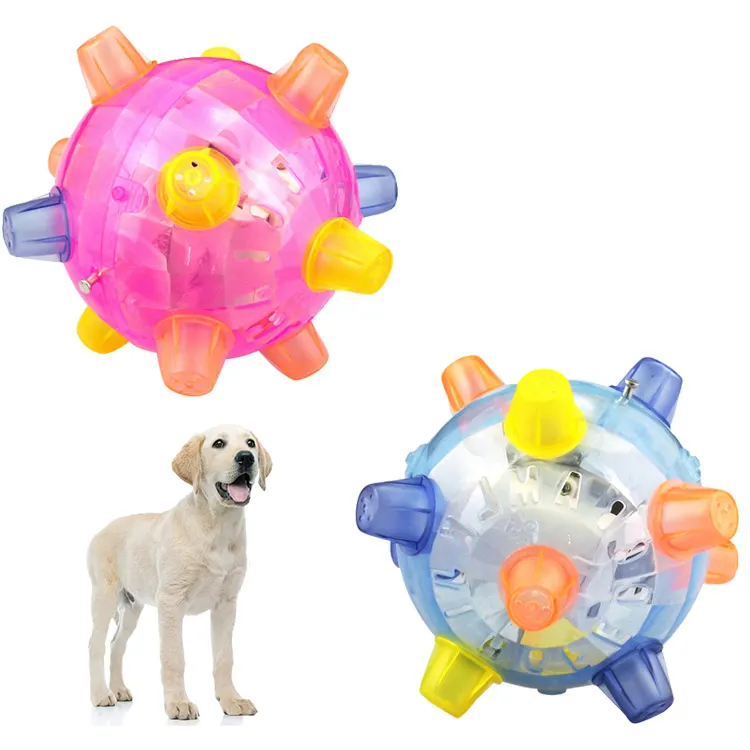 LED Light Up Pet Toy Ball with Music Flashing Bouncing Vibrating Ball Toys Dog Chew Electric Toys Dancing Ball Gift