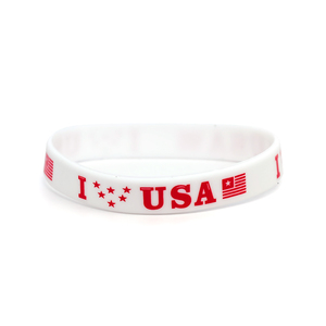 Pulseras de goma patrióticas de Julio Pulseras de bandera de EE. UU. Pulsera de silicona roja, blanca y azul para recuerdo de fiesta del Día DE LA Independencia - Product Image 6